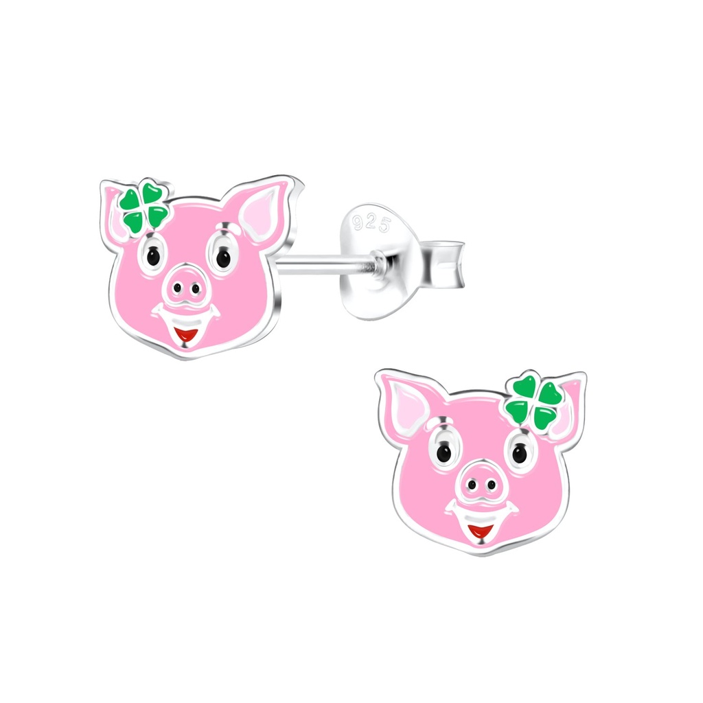 Puces d'oreilles cochon en argent