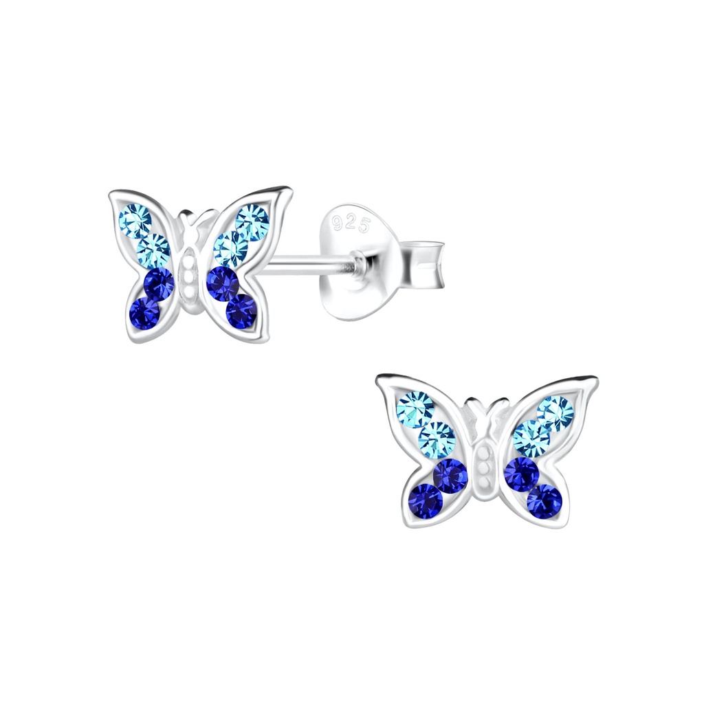 [10020831] Puces d'oreilles papillon en argent