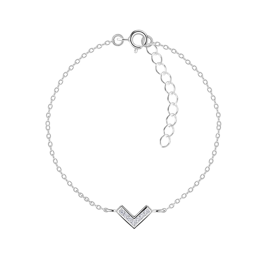 Bracelet chevron en argent