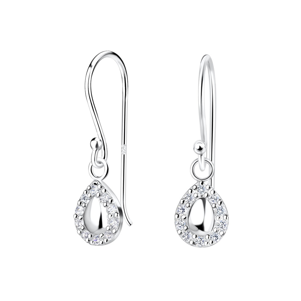 [10020950] Silver Tear Drop Earrings