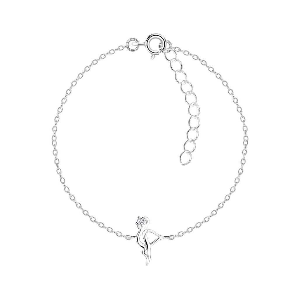 Bracelet flamant rose en argent