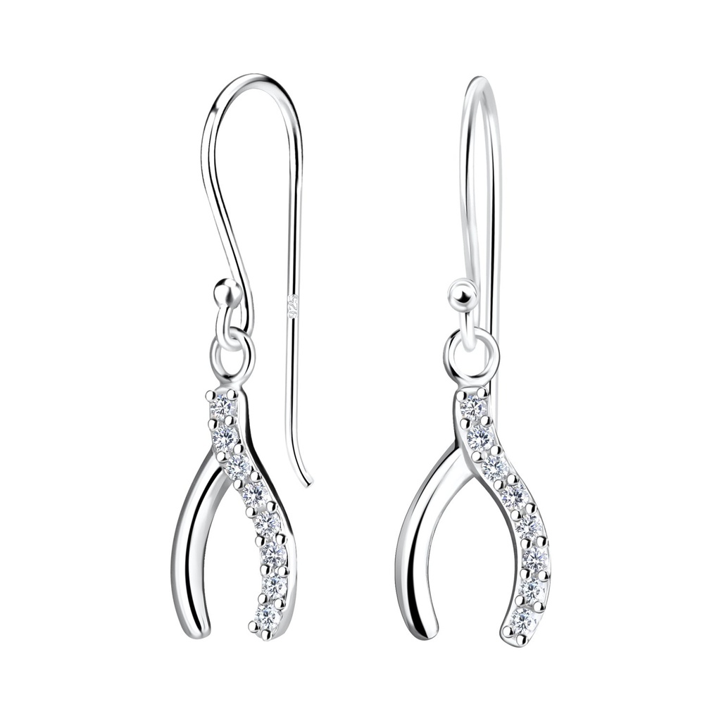 Boucles d'oreilles wishbone en argent