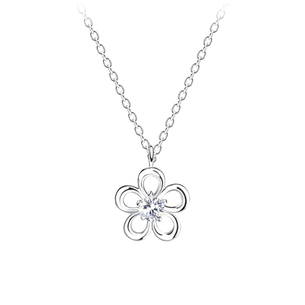 [10018481] Silver Flower Necklace