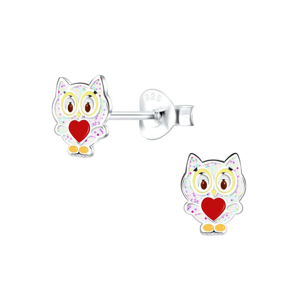 Silver Owl Stud Earrings