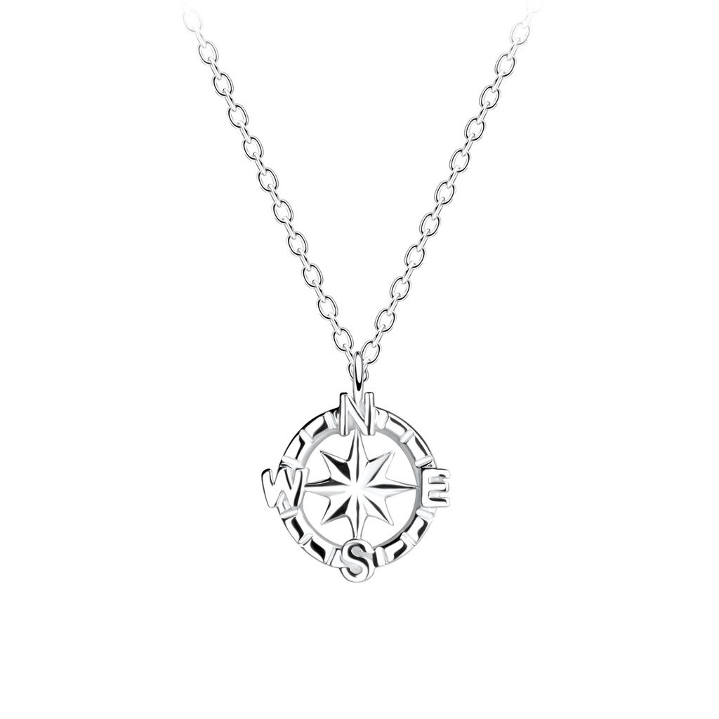 Collier boussole en argent