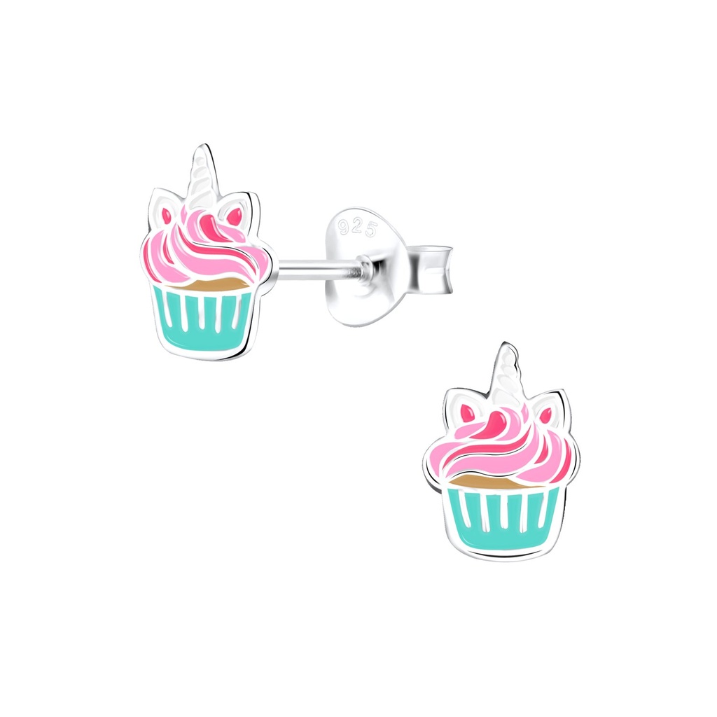 Puces d'oreilles cupcake en argent