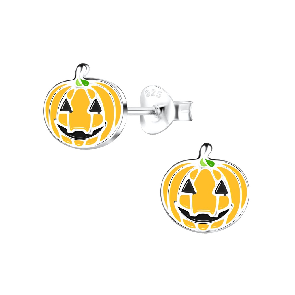 [10021617] Silver Pumpkin Stud Earrings