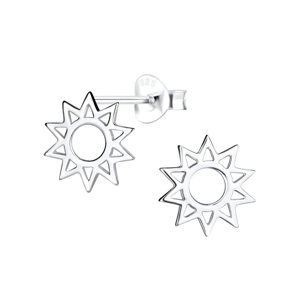 Puces d'oreilles soleil en argent