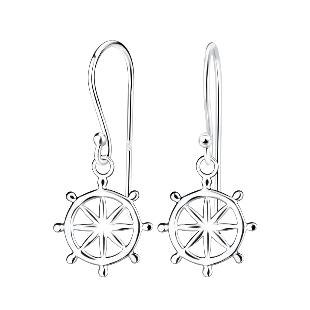 Boucles d'oreilles barre de navire en argent