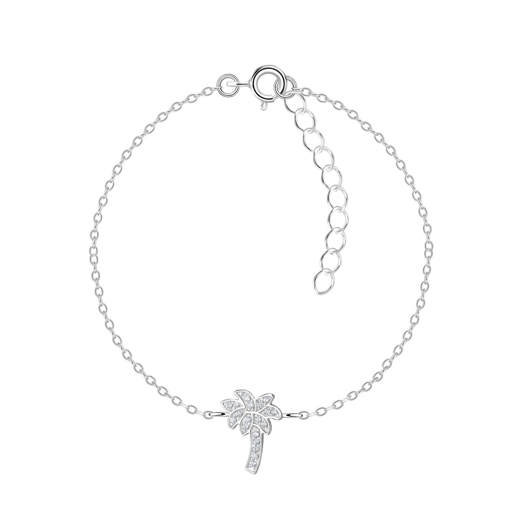 [10011951] Silver Palm Tree Bracelet
