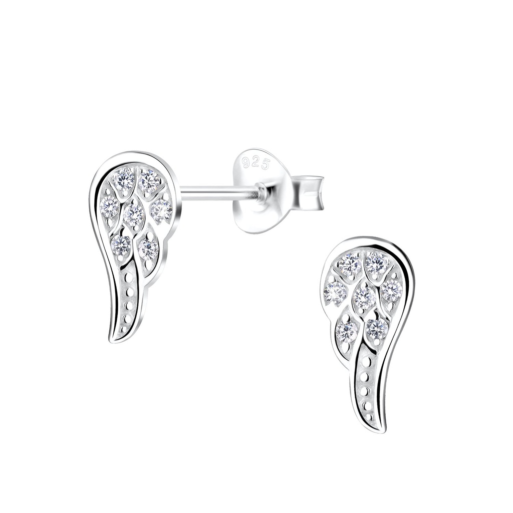 Silver Wing Stud Earrings