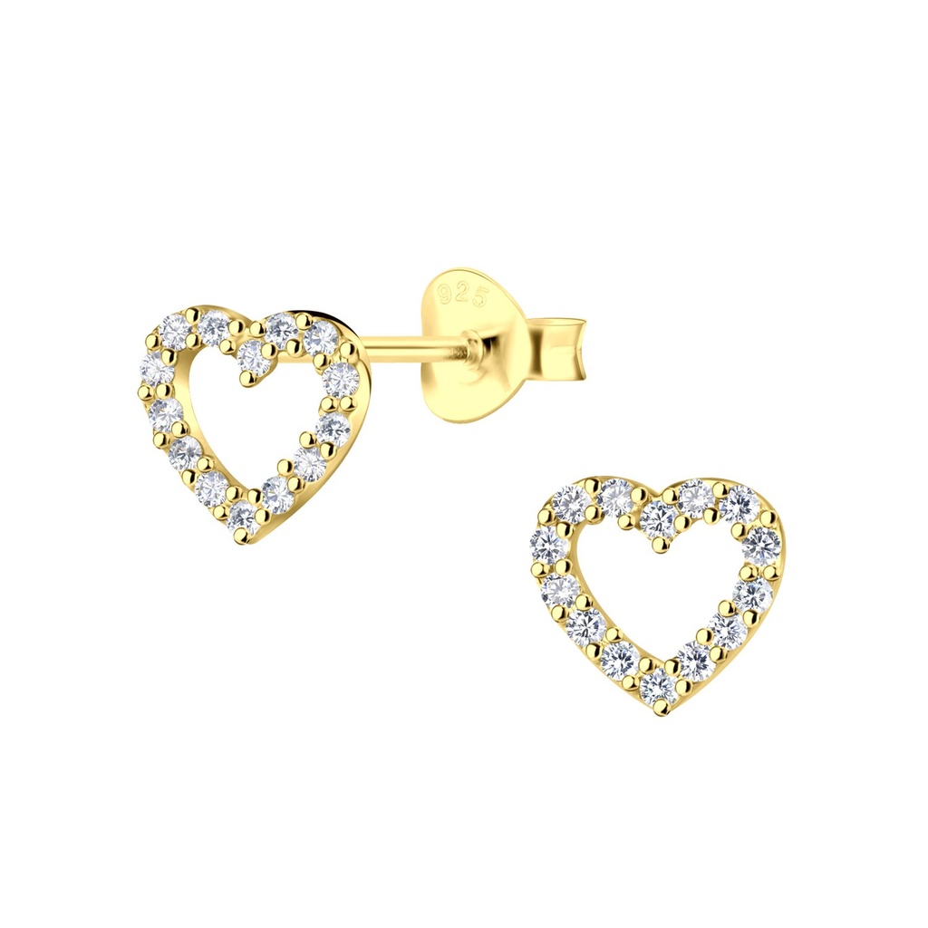 Puces d'oreilles cœur en argent