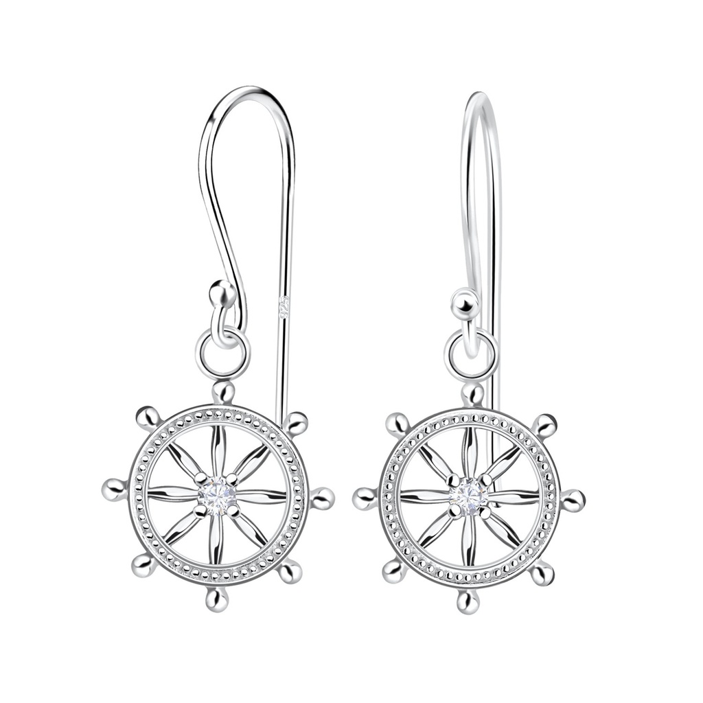Silver Wheel Earrings