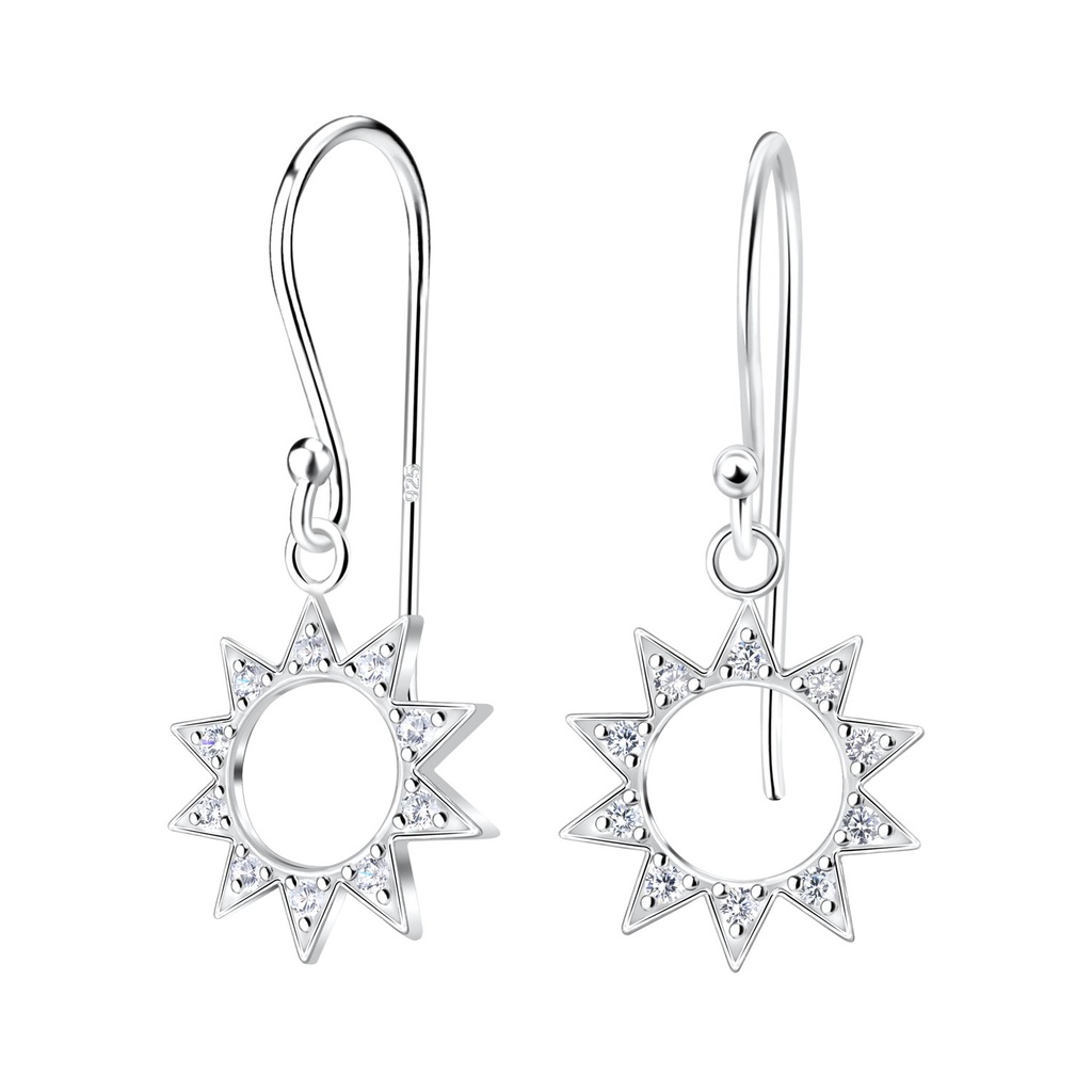 [10020571] Silver Sun Earrings