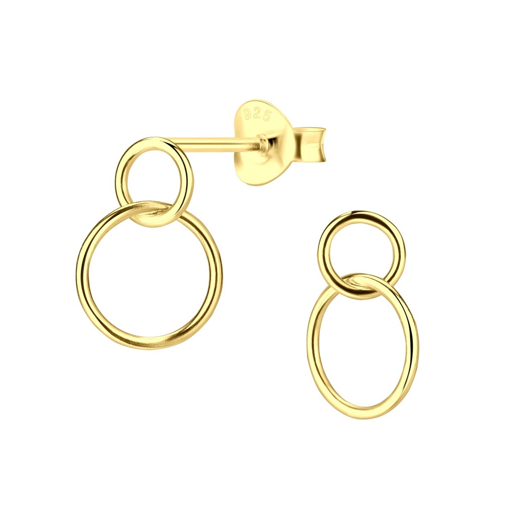 Puce d'oreille cercle torsadée en argent