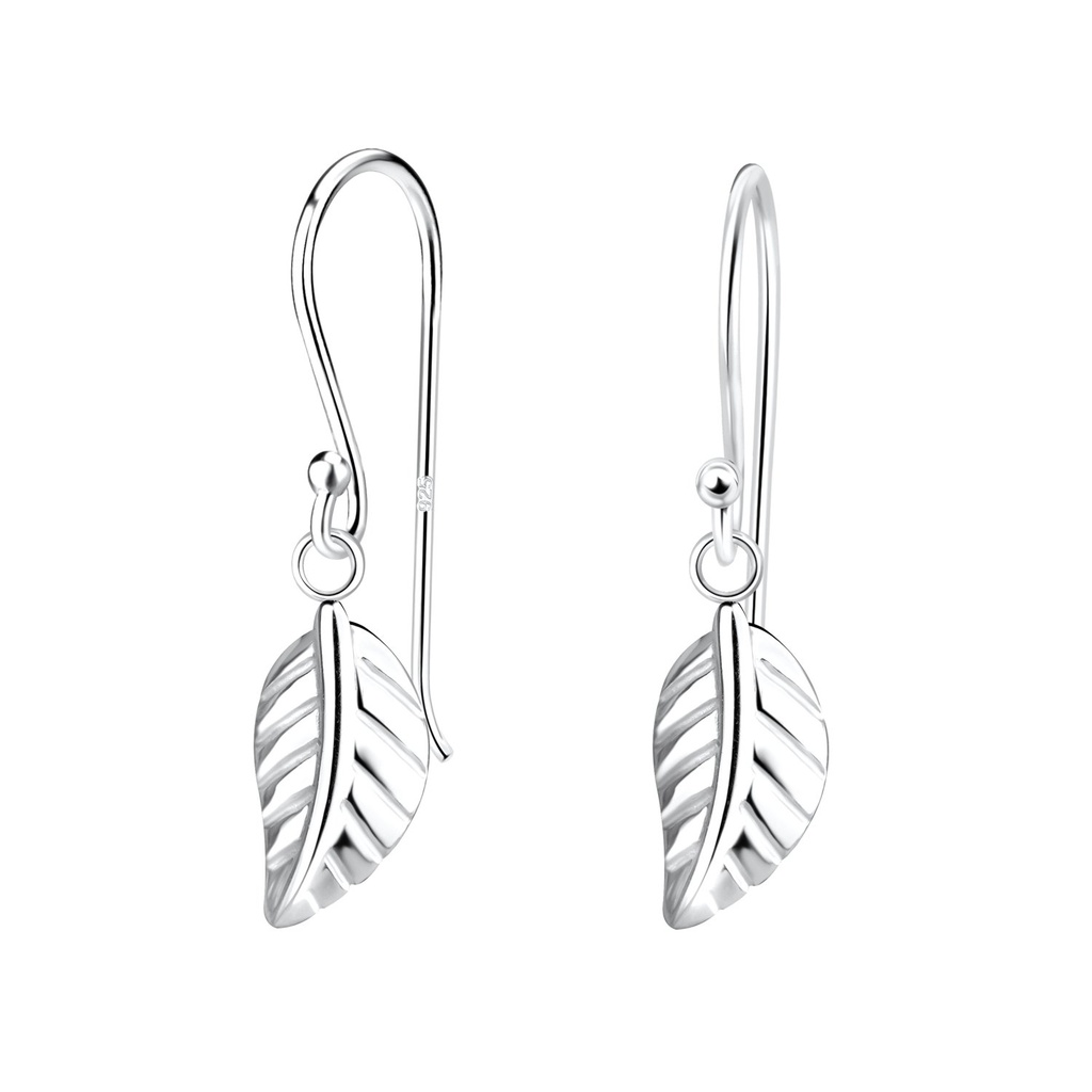 [10020542] Silver Leaf Earrings
