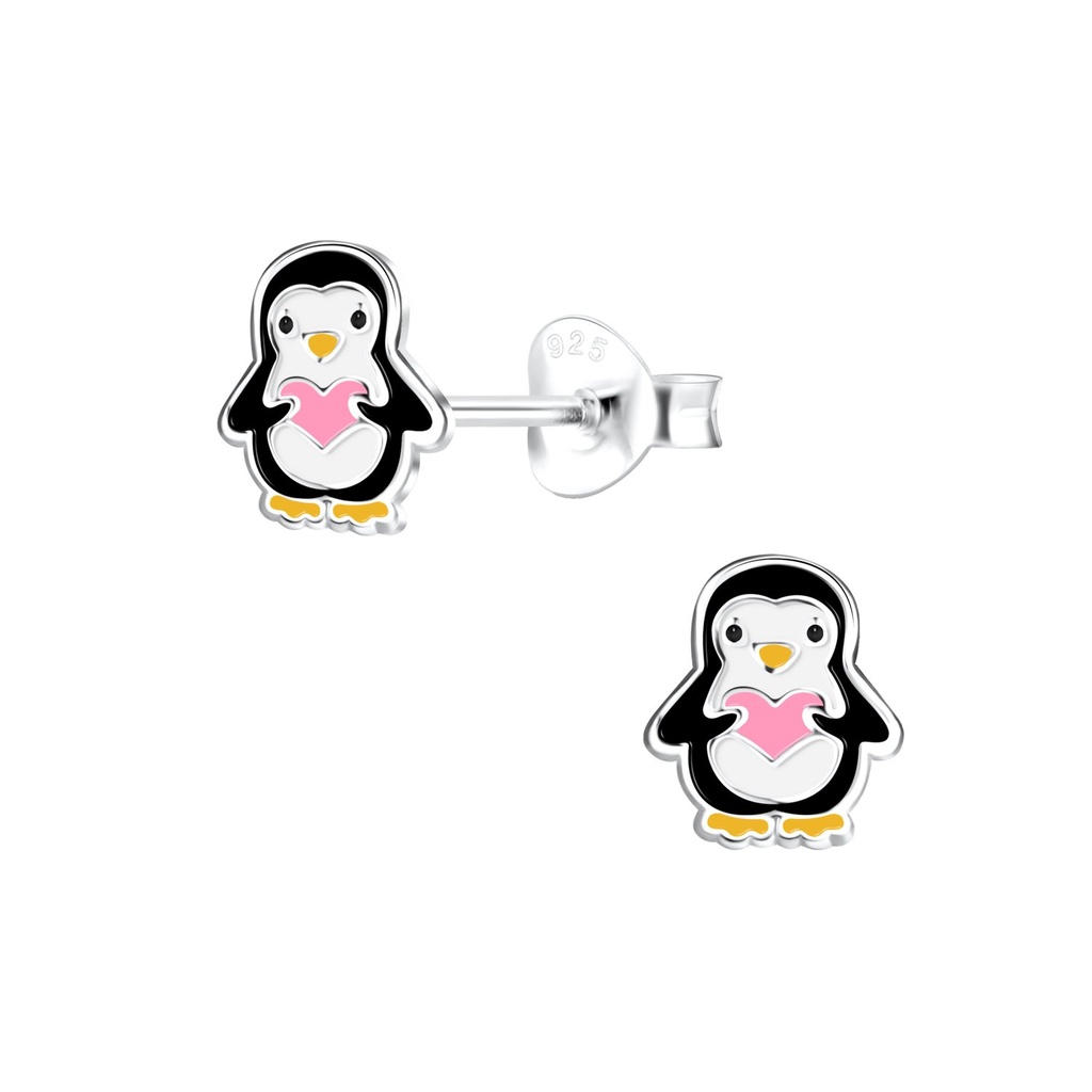 Silver Penguin Stud Earrings