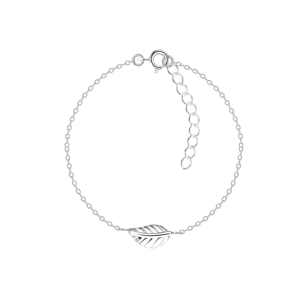 Bracelet feuille en argent