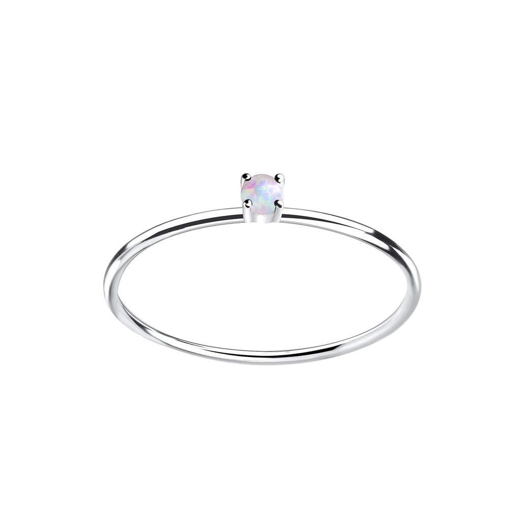 Bague opale en argent 2 mm