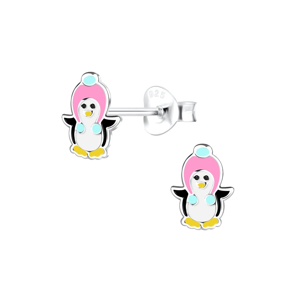 Silver Penguin Stud Earrings