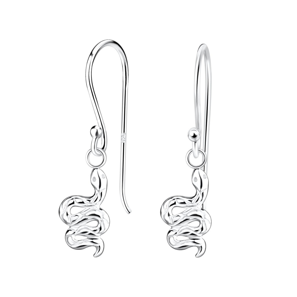 Silver Snake Earrings