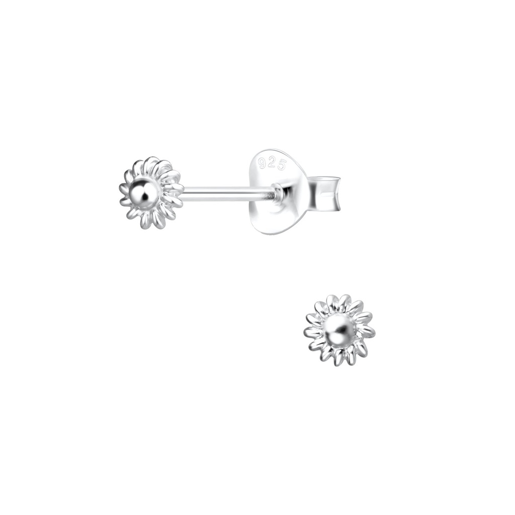 Puces d'oreilles boule torsadées en argent