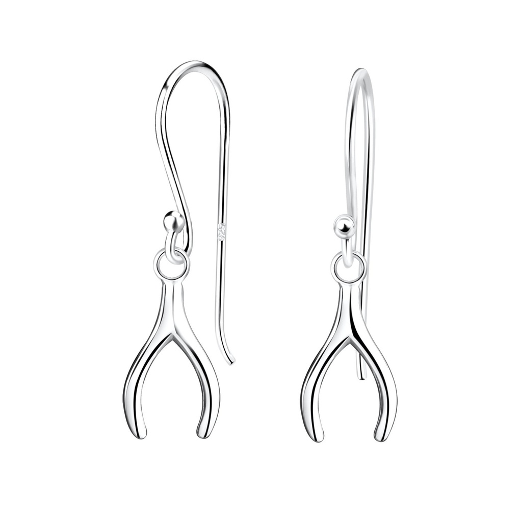 Silver Wishbone Earrings
