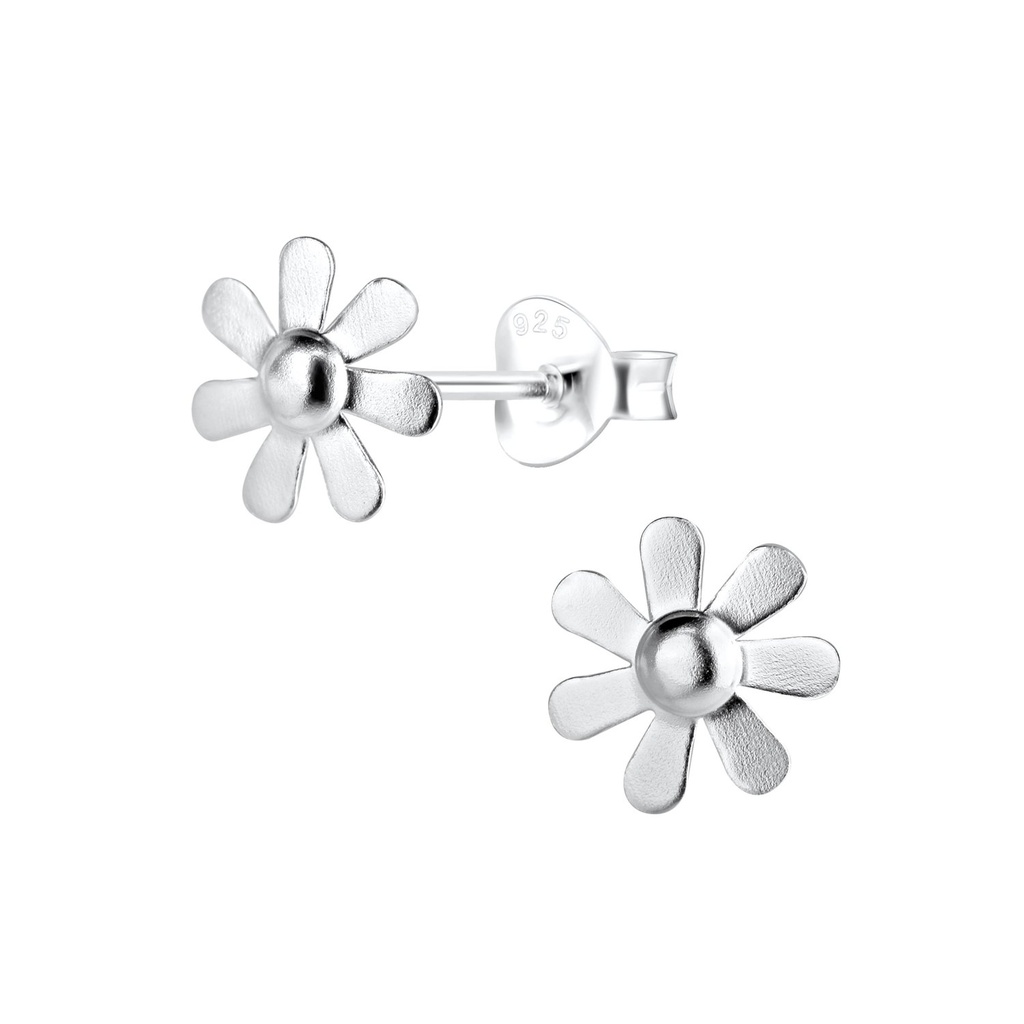 Silver Flower Stud Earrings