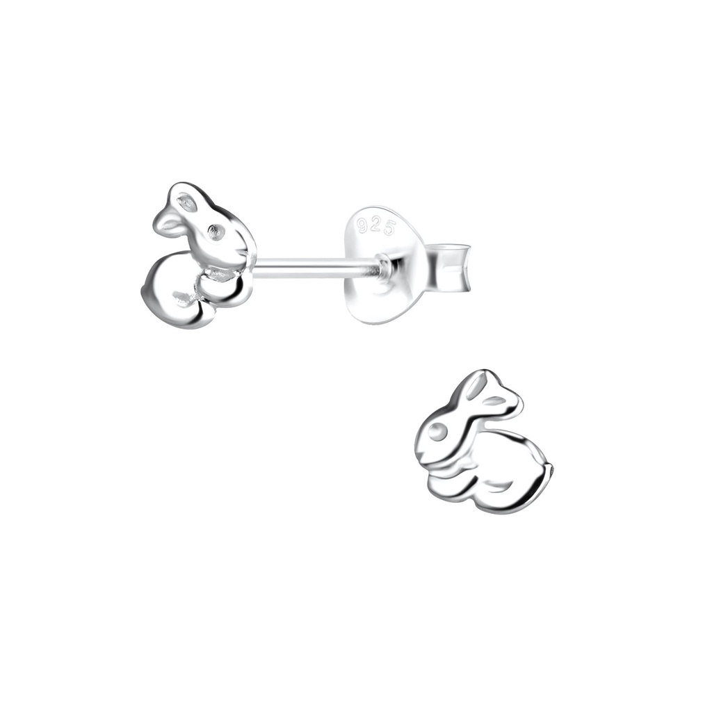 Puces d'oreilles lapin en argent