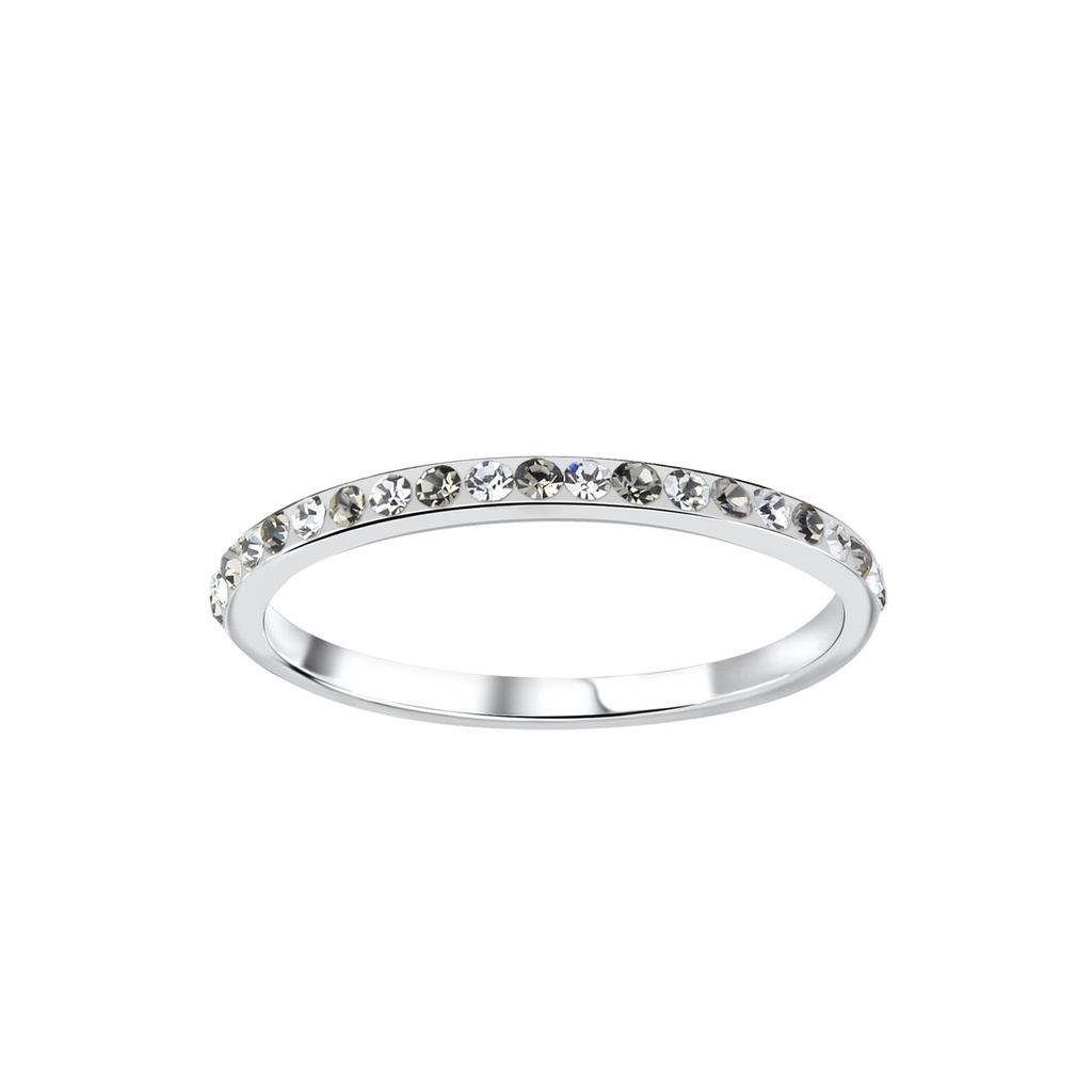 Silver Crystal Band Ring
