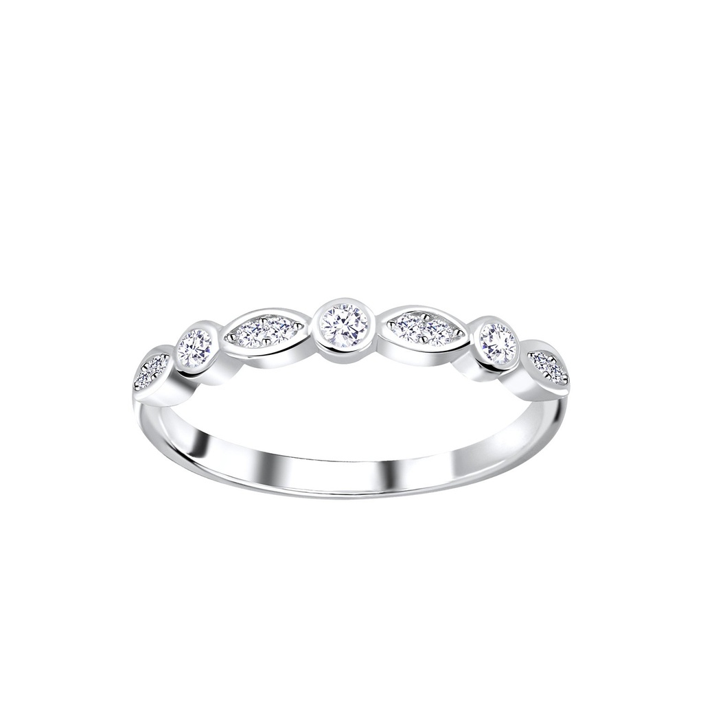 Bague éternité géométrique en argent