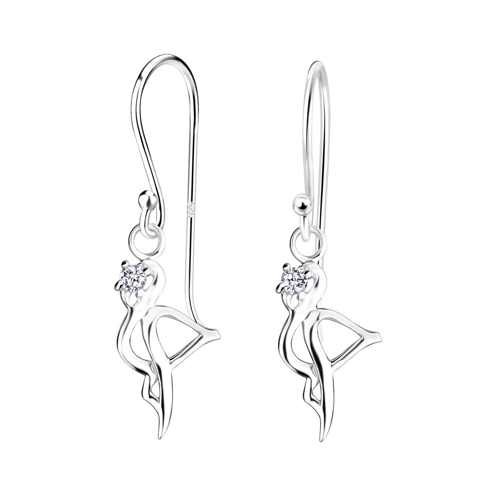 [10020050] Boucles d'oreilles flamant rose en argent