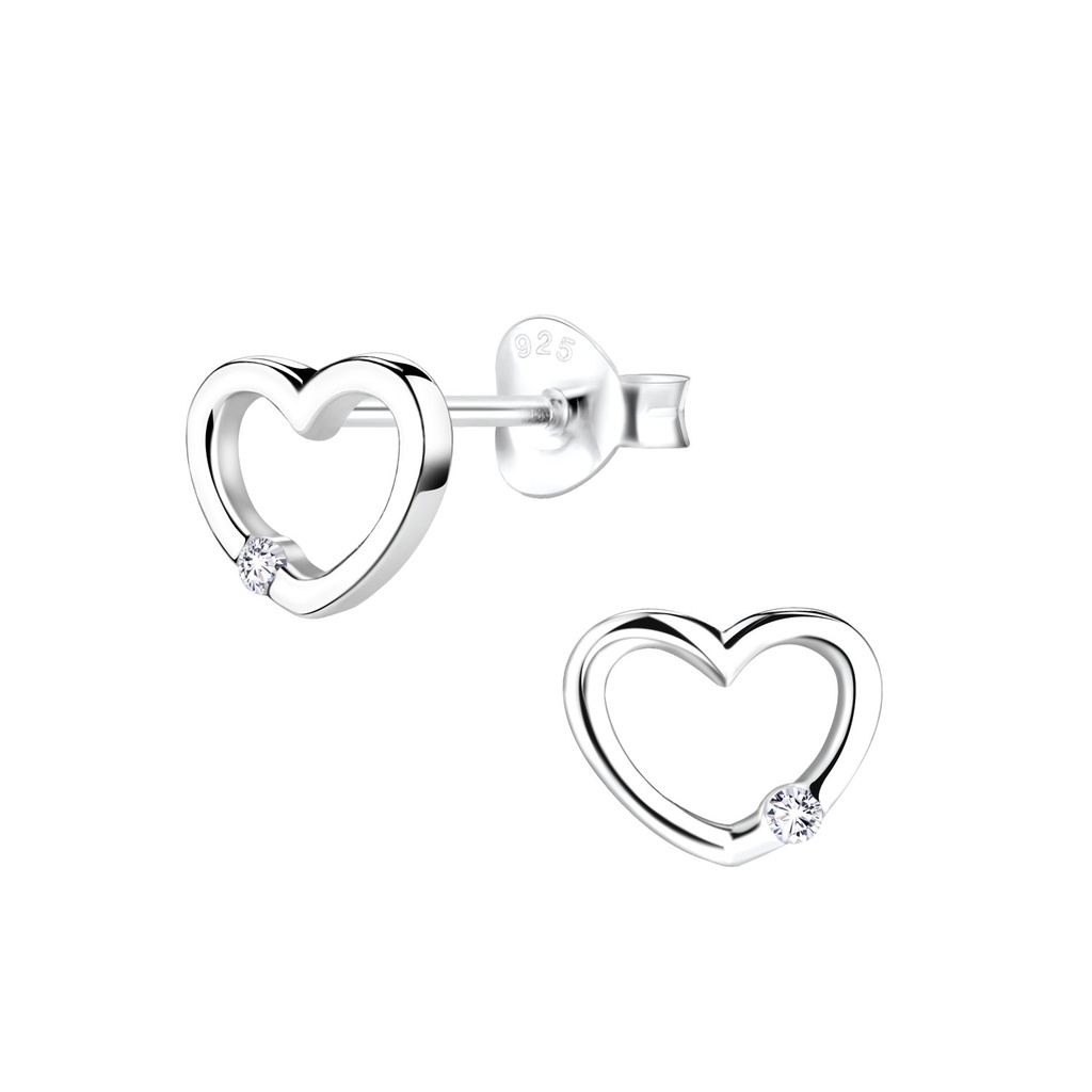 [10013570] Puces d'oreilles cœur en argent