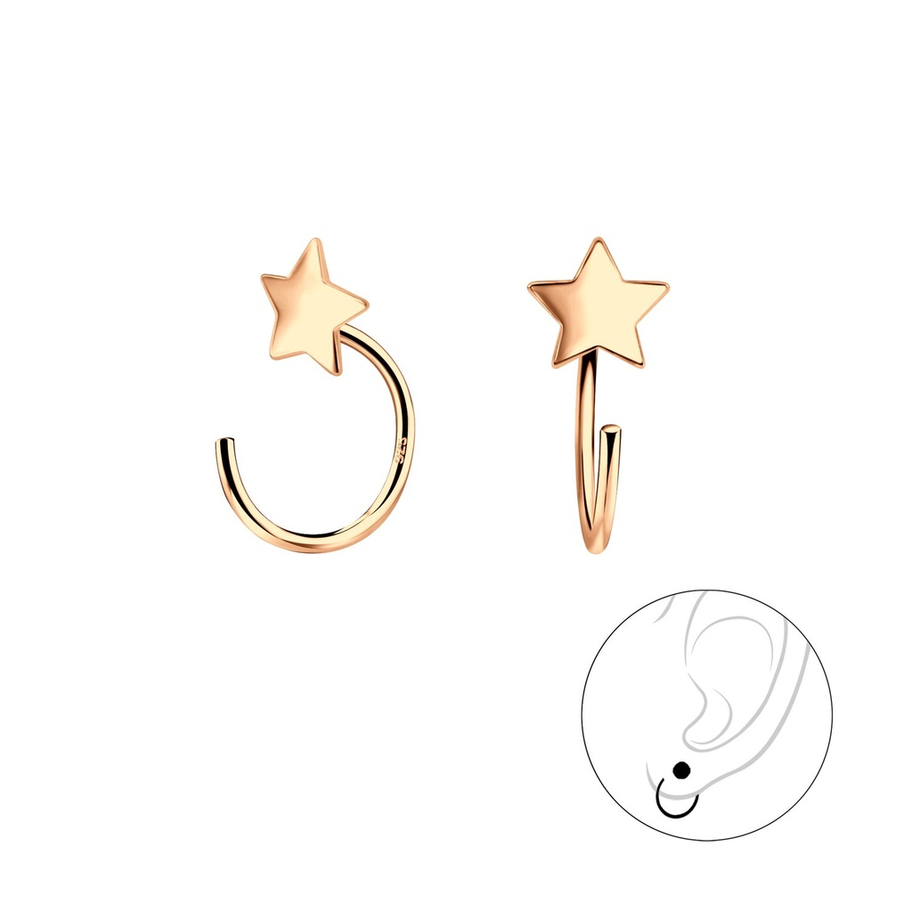 [10020435] Silver Star Ear Huggers