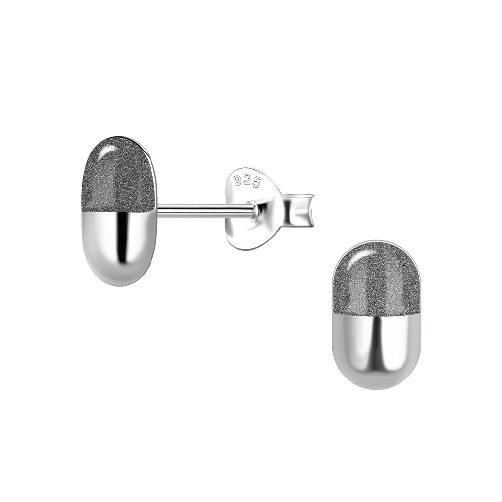 Puces d'oreilles capsule en argent