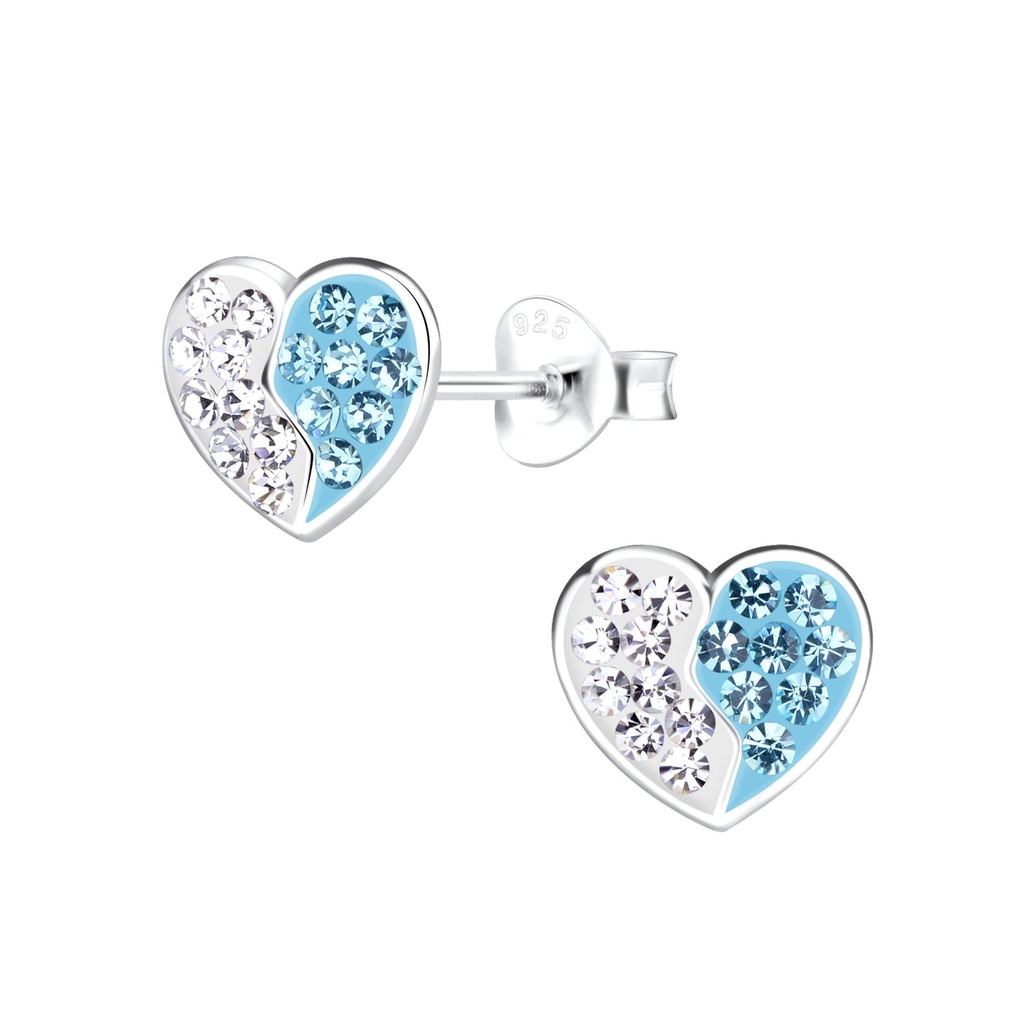 Puces d'oreilles cœur en argent