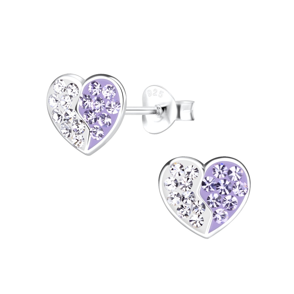 Silver Heart Stud Earrings