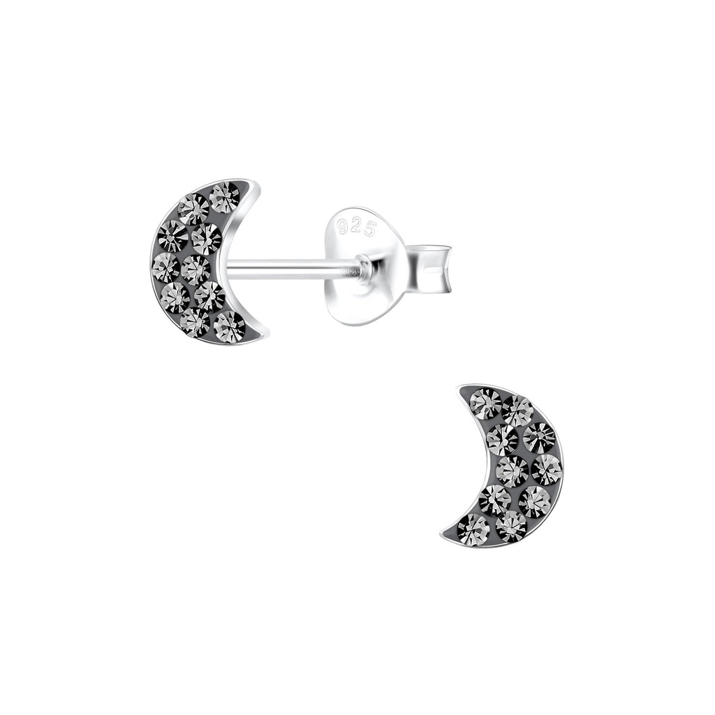 Puces d'oreilles lune en argent