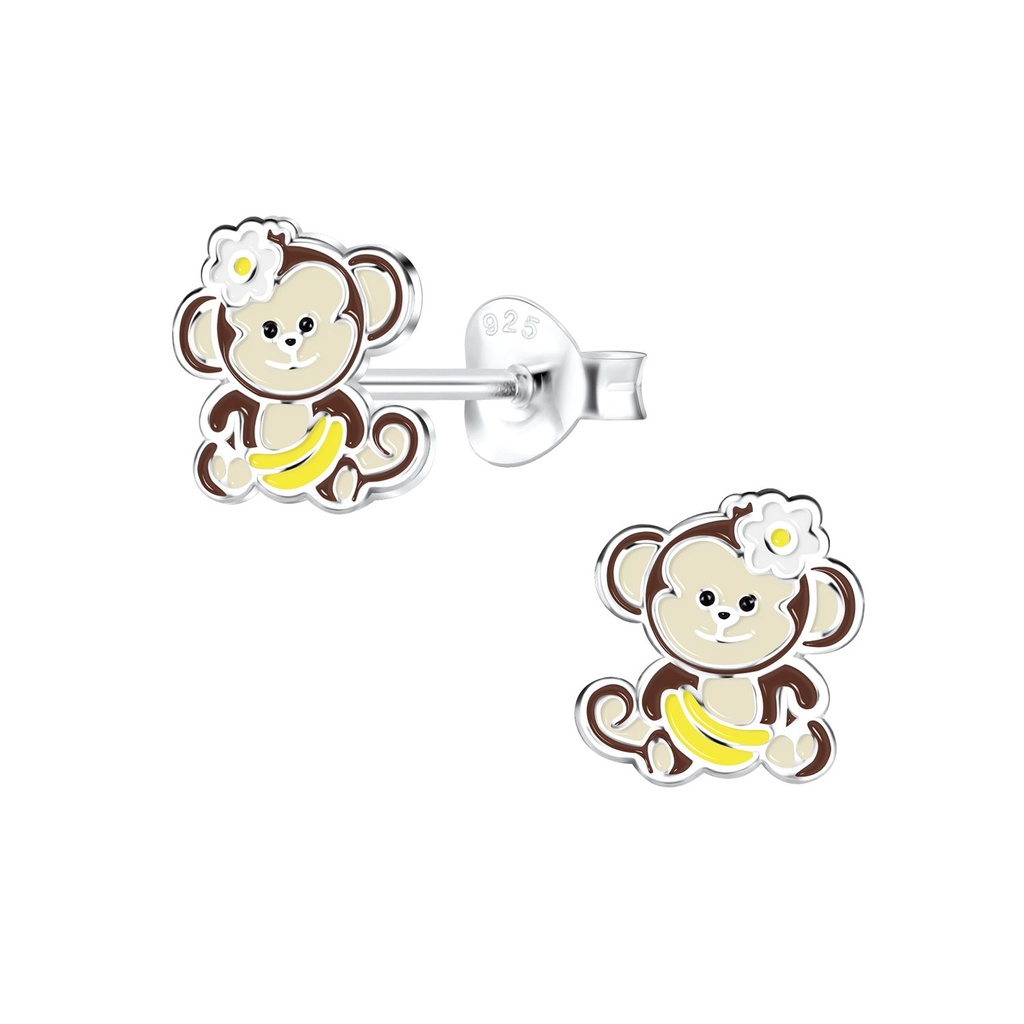 Puces d'oreilles singe en argent