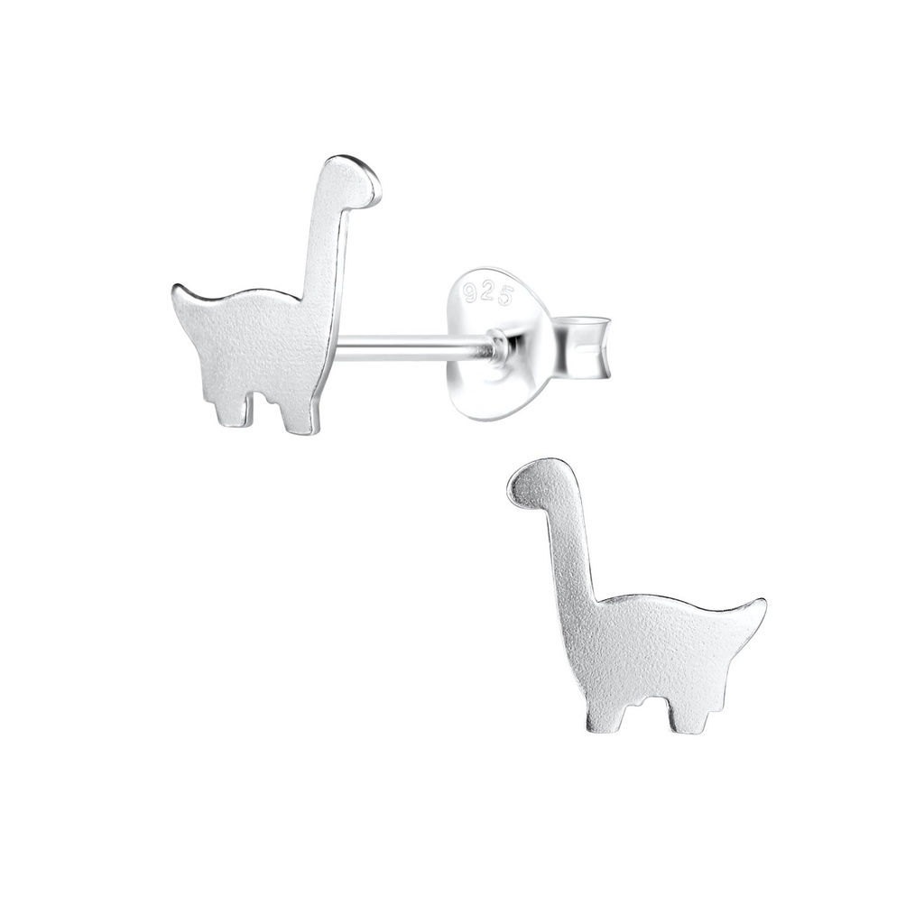Puces d'oreilles dinosaure brachiosaure en argent