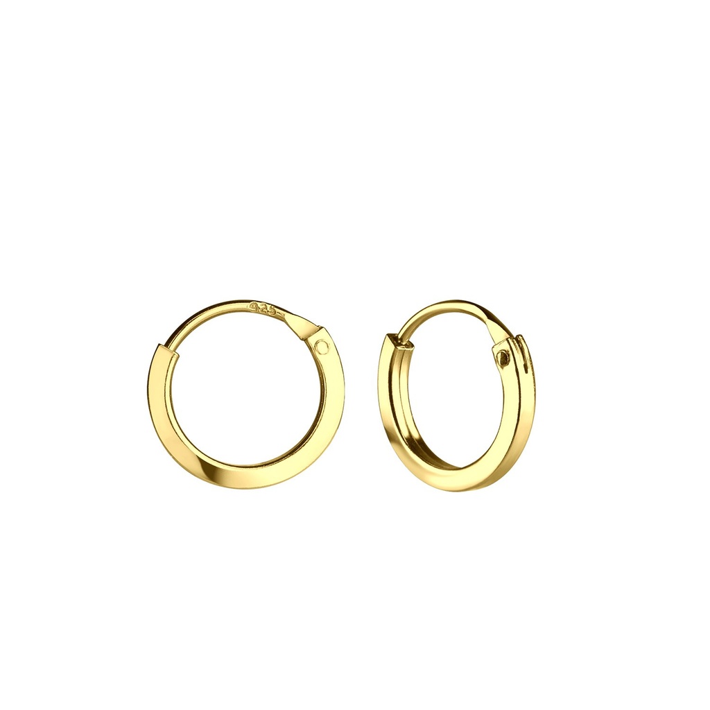 [10015621] Créoles tube carré en argent 10 mm