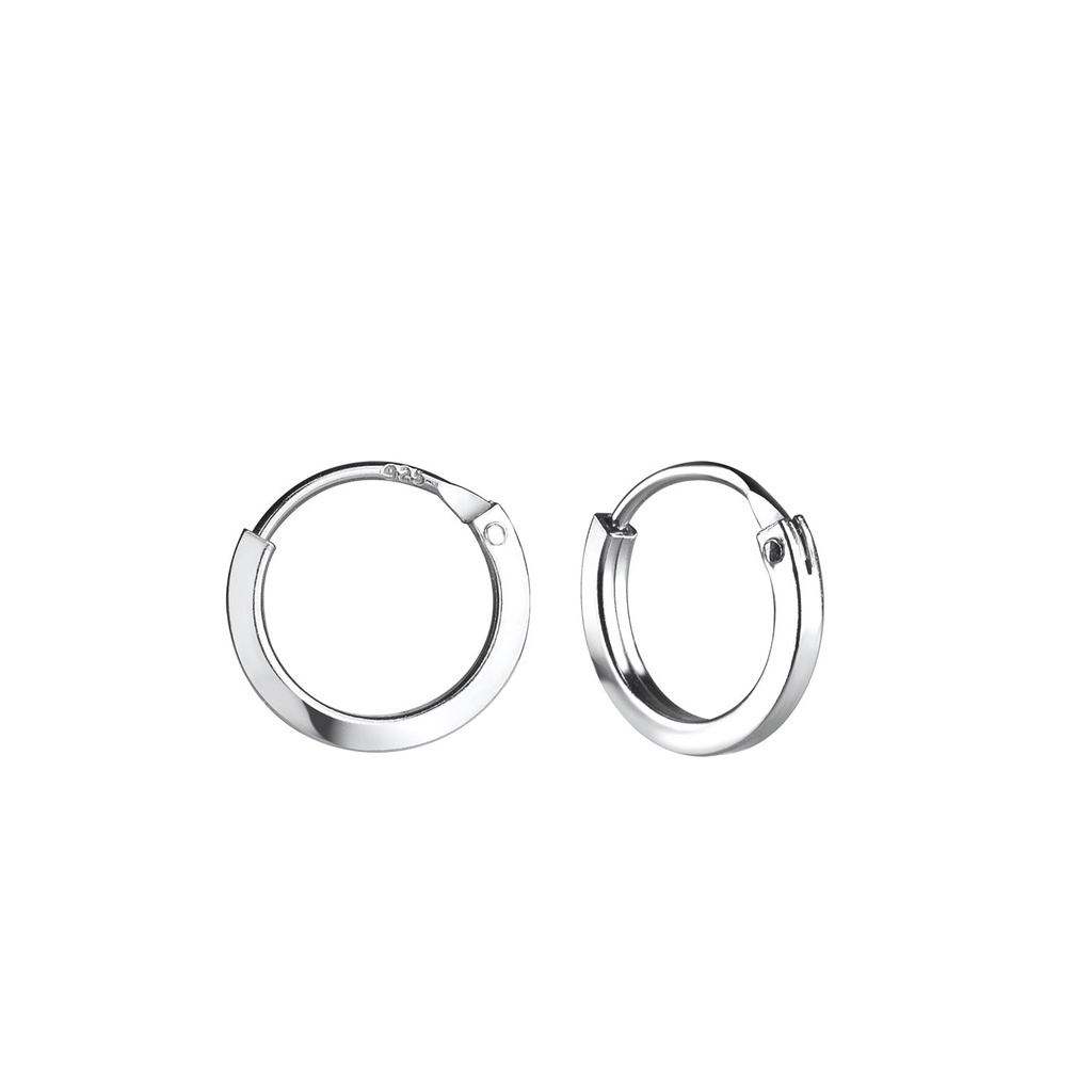 [10016101] Créoles tube carré en argent 10 mm