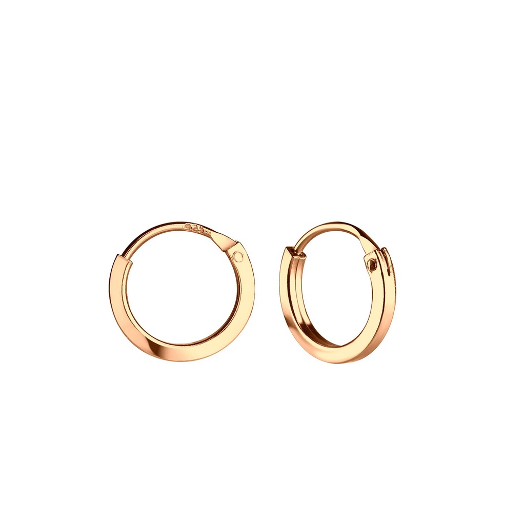 [10019057] 10mm Silver Square Tube Hoop Earrings