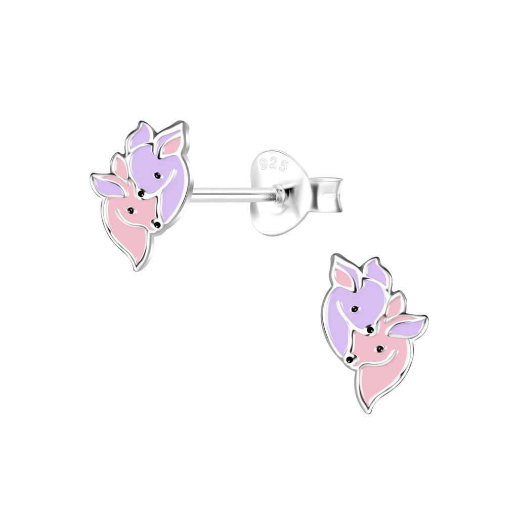 Puces d'oreilles cerf en argent
