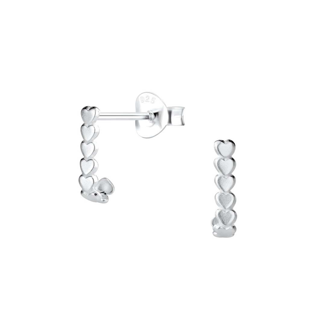 Silver Heart Stud Earrings