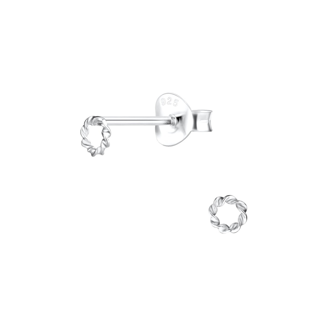 Puces d'oreilles torsadées en argent