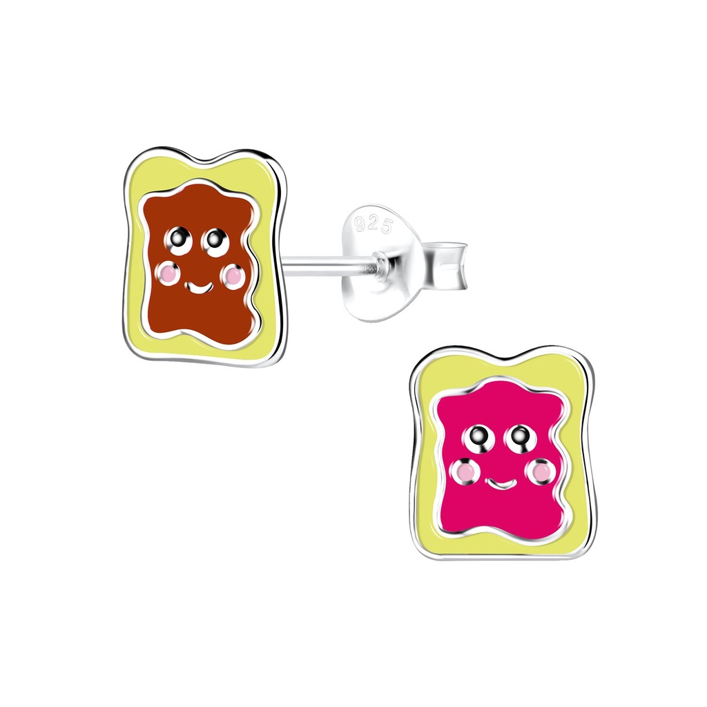 Silver Bread Stud Earrings