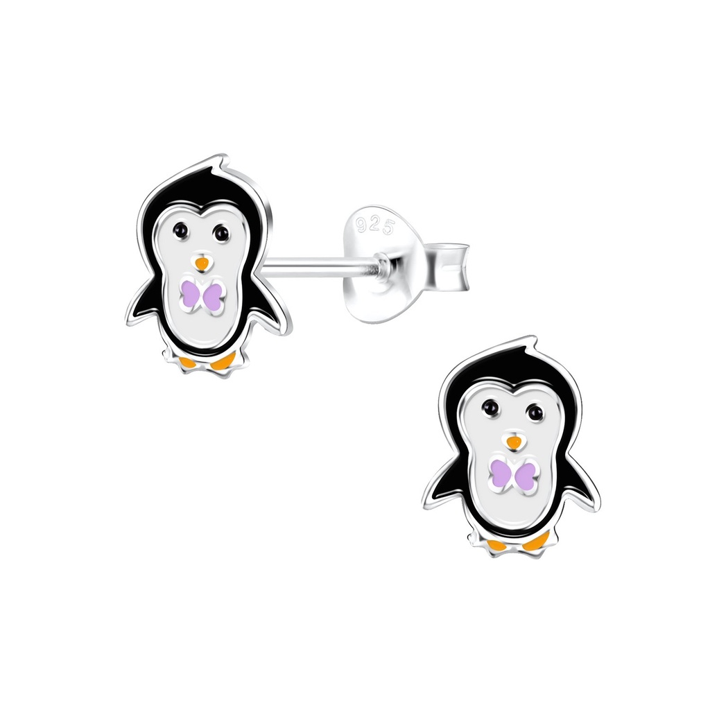 Silver Penguin Stud Earrings