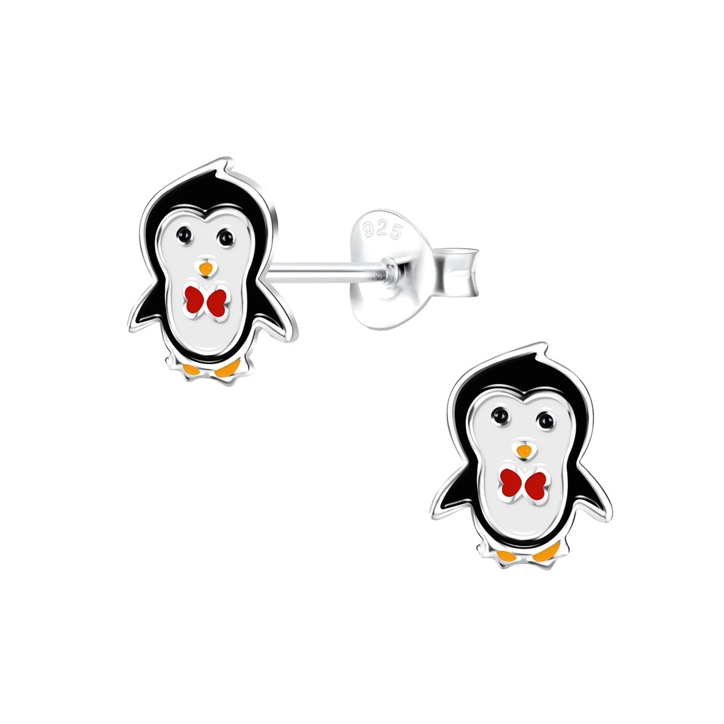 Silver Penguin Stud Earrings
