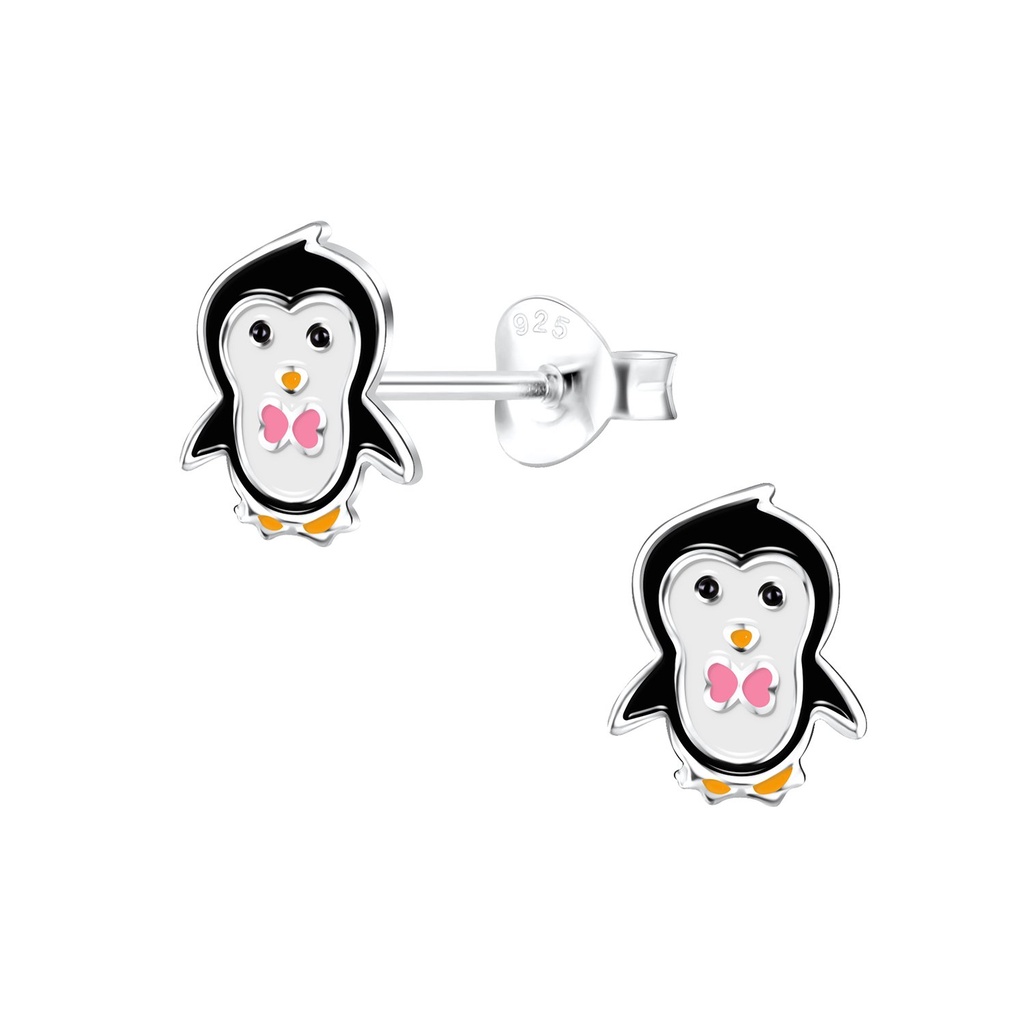 Puces d'oreilles pingouin en argent